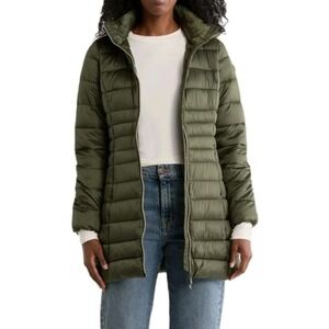 Save The Duck Ultra Light Plumtech Puffer Fill Zip Jacket Pine Green - Size 0/XS